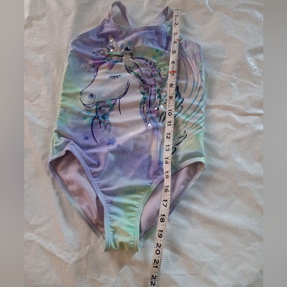 Wonder Nation Unicorn One Piece Swimsuit Size 7/8 - Picture 8 of 9